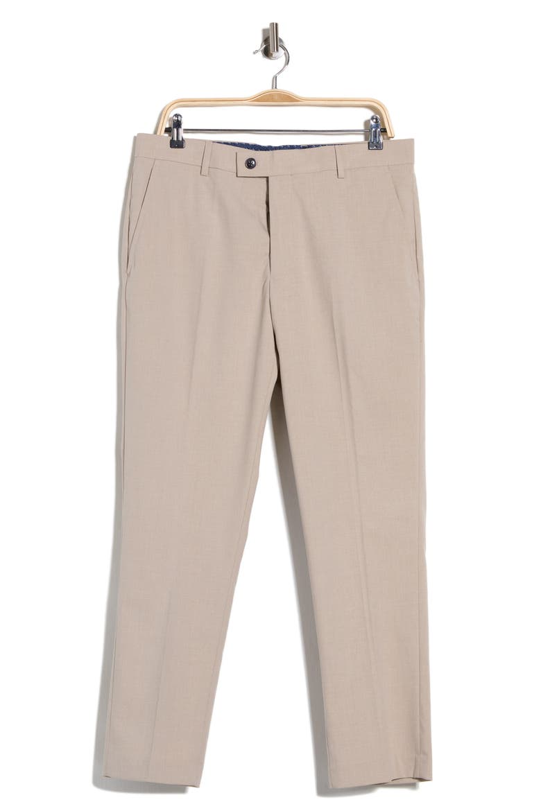 Flat Front Oxford Dress Pants, Alternate, color, KHAKI