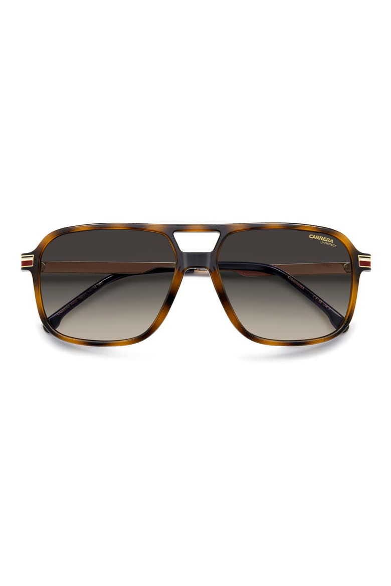 390/S 59mm Gradient Rectangular Sunglasses, Alternate, color, HAVANA/ DARK GREY SF