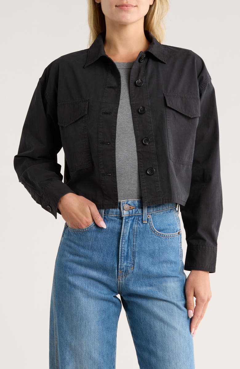 rag & bone Ramona Shirt Jacket, Main, color, Black