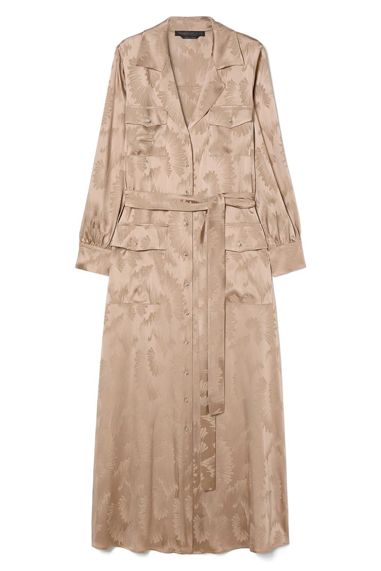 Ottimo Fan Jacquard Long Sleeve Shirtdress, Alternate, color, BEIGE