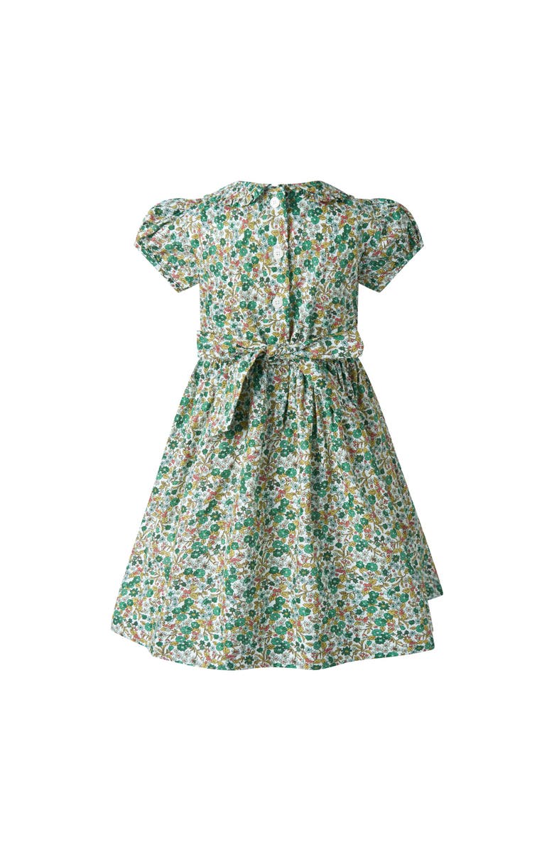 Rachel Riley Botanical Frill Front Dress, Alternate, color, Green