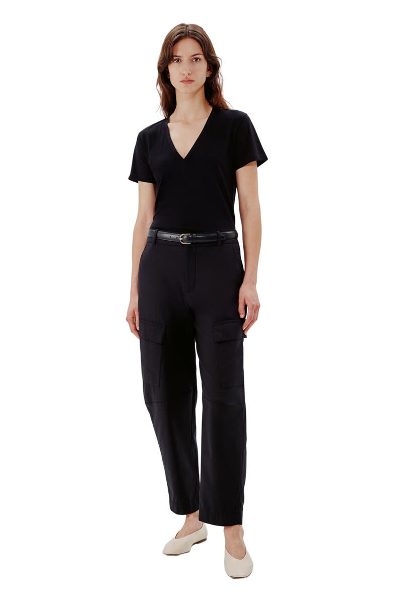 Another Tomorrow V-NECK TEE, Alternate, color, Black