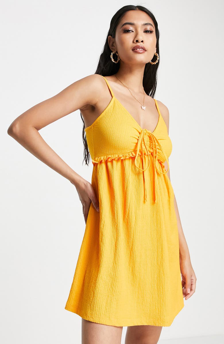 Topshop Ruffle Textured Sundress, Alternate, color,