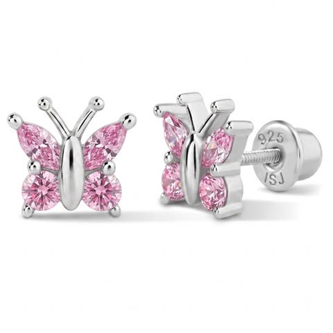 Dainty Cubic Zirconia Butterfly Earrings