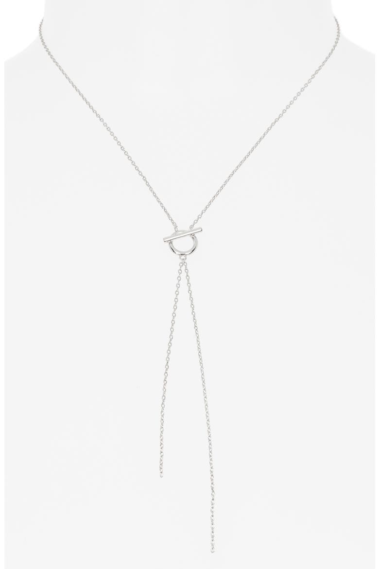 Toggle Y-Drop Necklace, Main, color, SILVER