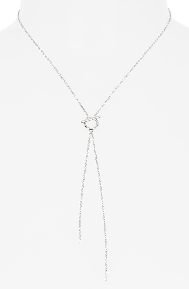 NORDSTROM RACK Toggle Y-Drop Necklace, Main, color, Silver