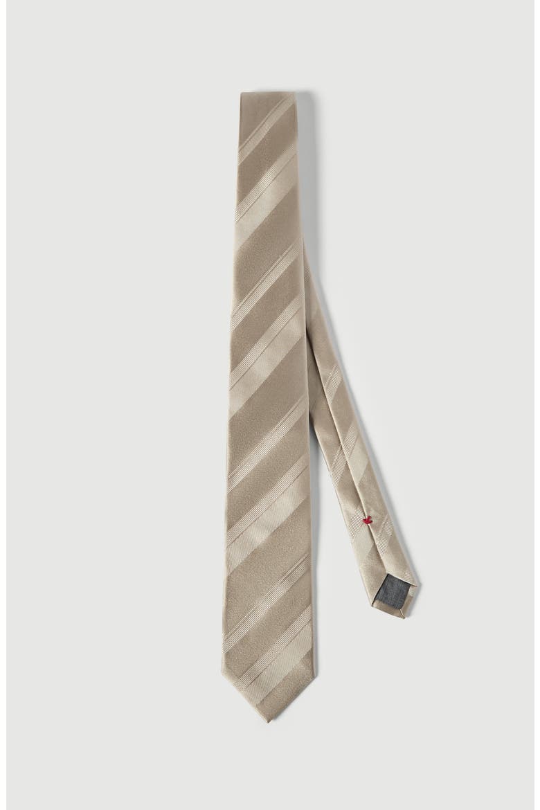 Striped silk tie, Main, color, Ivory