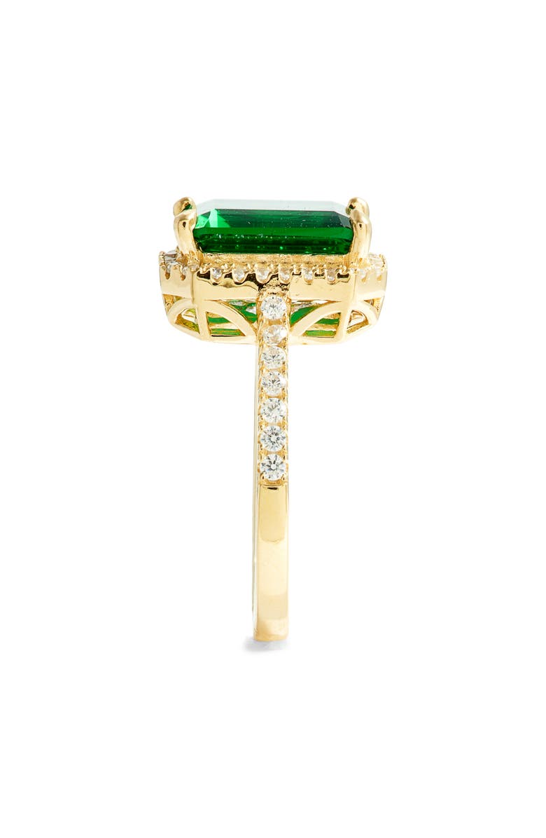 SUZY LEVIAN 14K Gold Plated Sterling Silver Emerald Cubic Zirconia Ring, Alternate, color, 