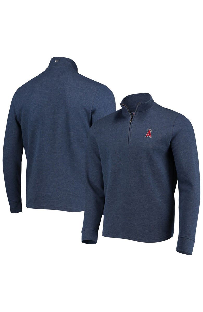 vineyard vines Men's Vineyard Vines Navy Los Angeles Angels Saltwater Quarter-Zip Jacket, Main, color,
