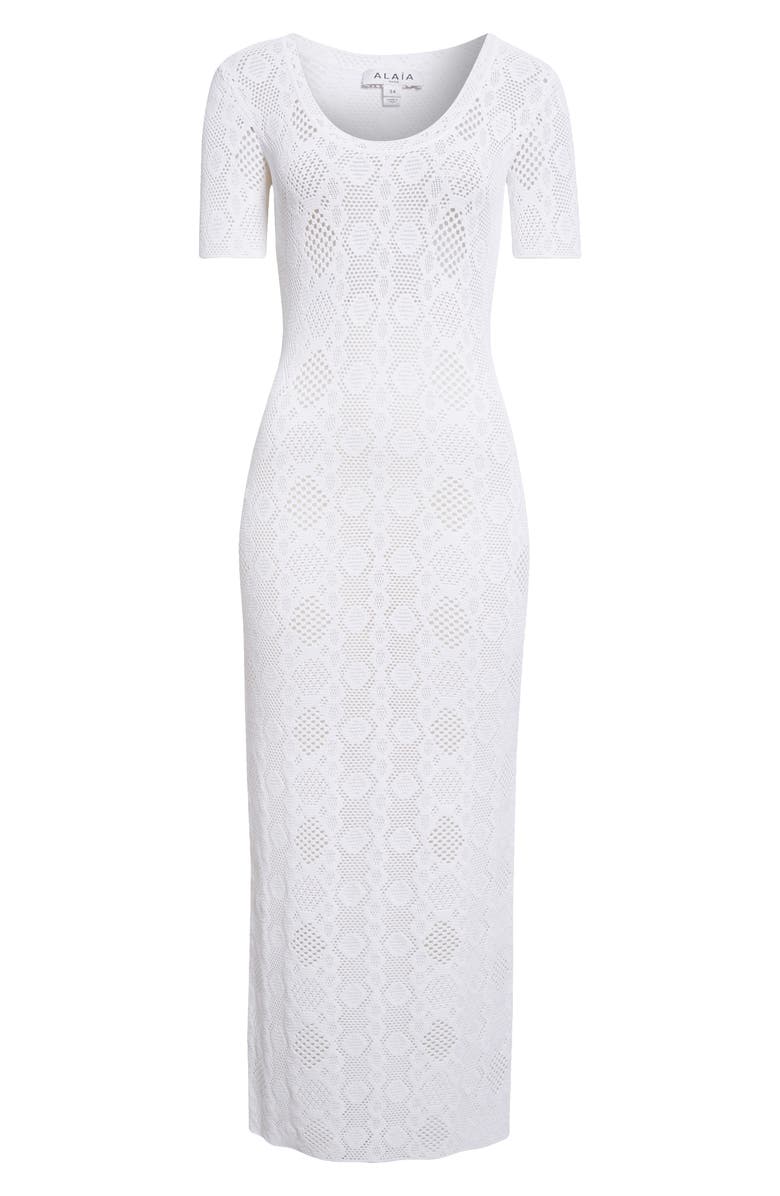 Alaïa Openwork Python Lace Dress, Alternate, color, 