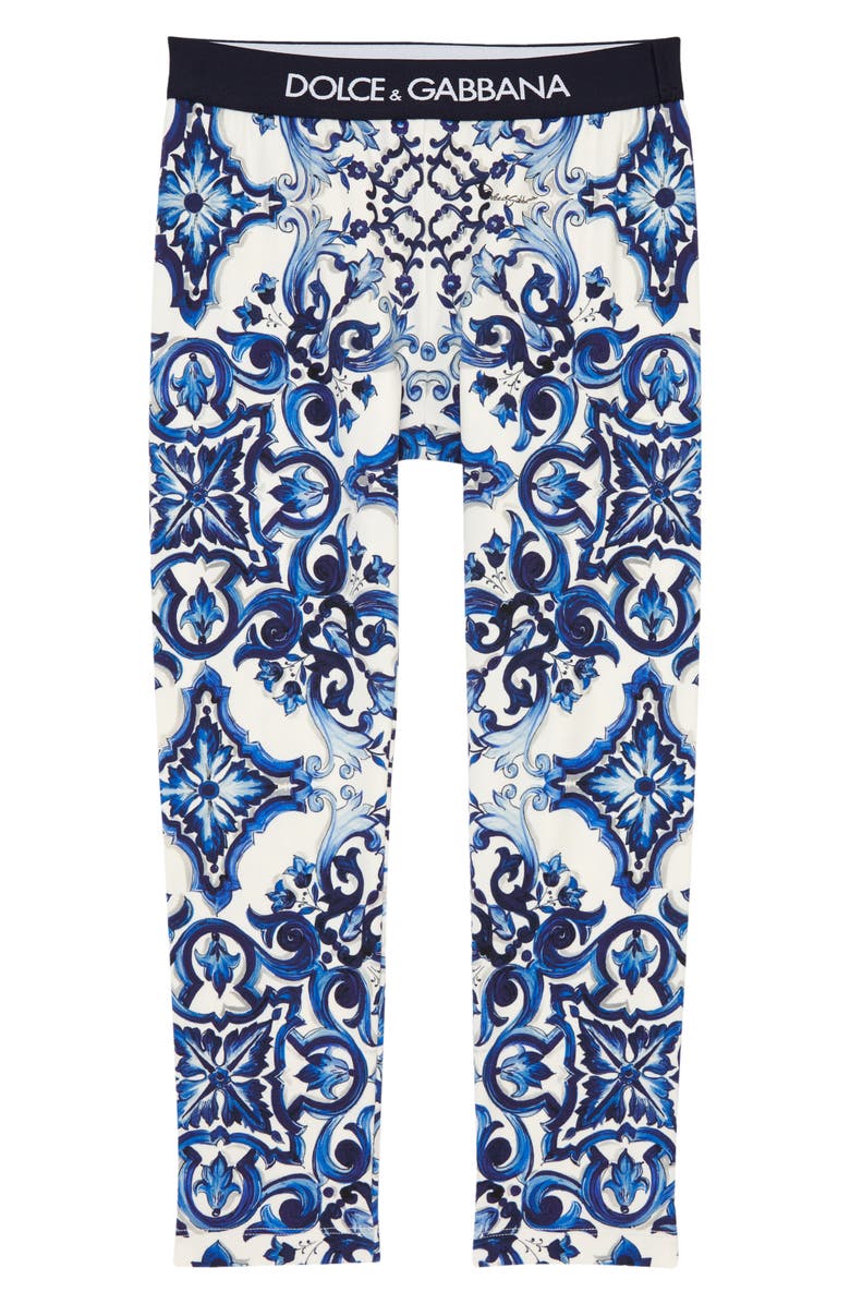 Dolce&Gabbana Kids' Majolica Print Leggings, Main, color,