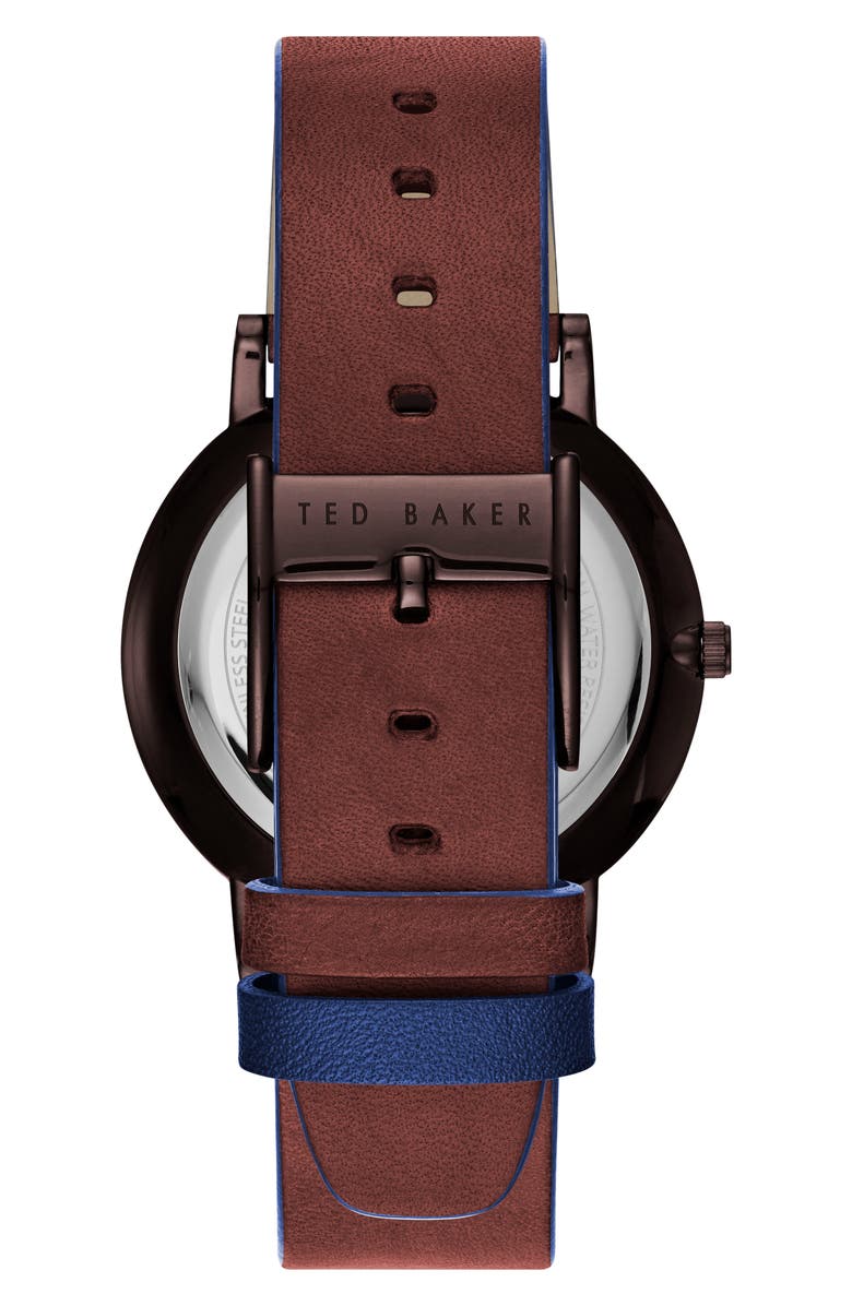 Ted Baker London Dean Leather Strap Watch, 40mm, Alternate, color, 