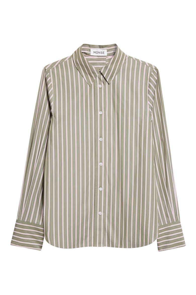 Back Cascade Stripe Button-Up Shirt, Alternate, color, SAGE/ MULTI