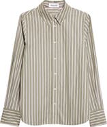 MONSE Back Cascade Stripe Button-Up Shirt