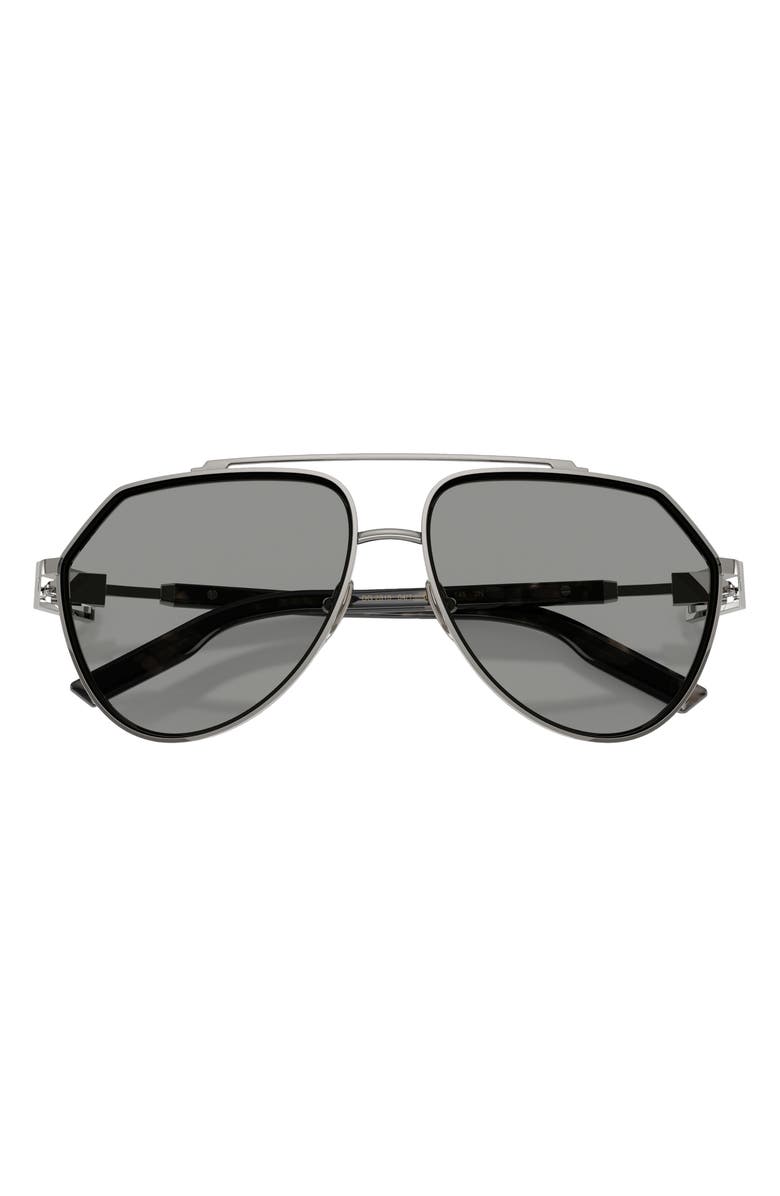 Dolce&Gabbana 62mm Oversize Pilot Sunglasses, Alternate, color, Gunmetal / Grey