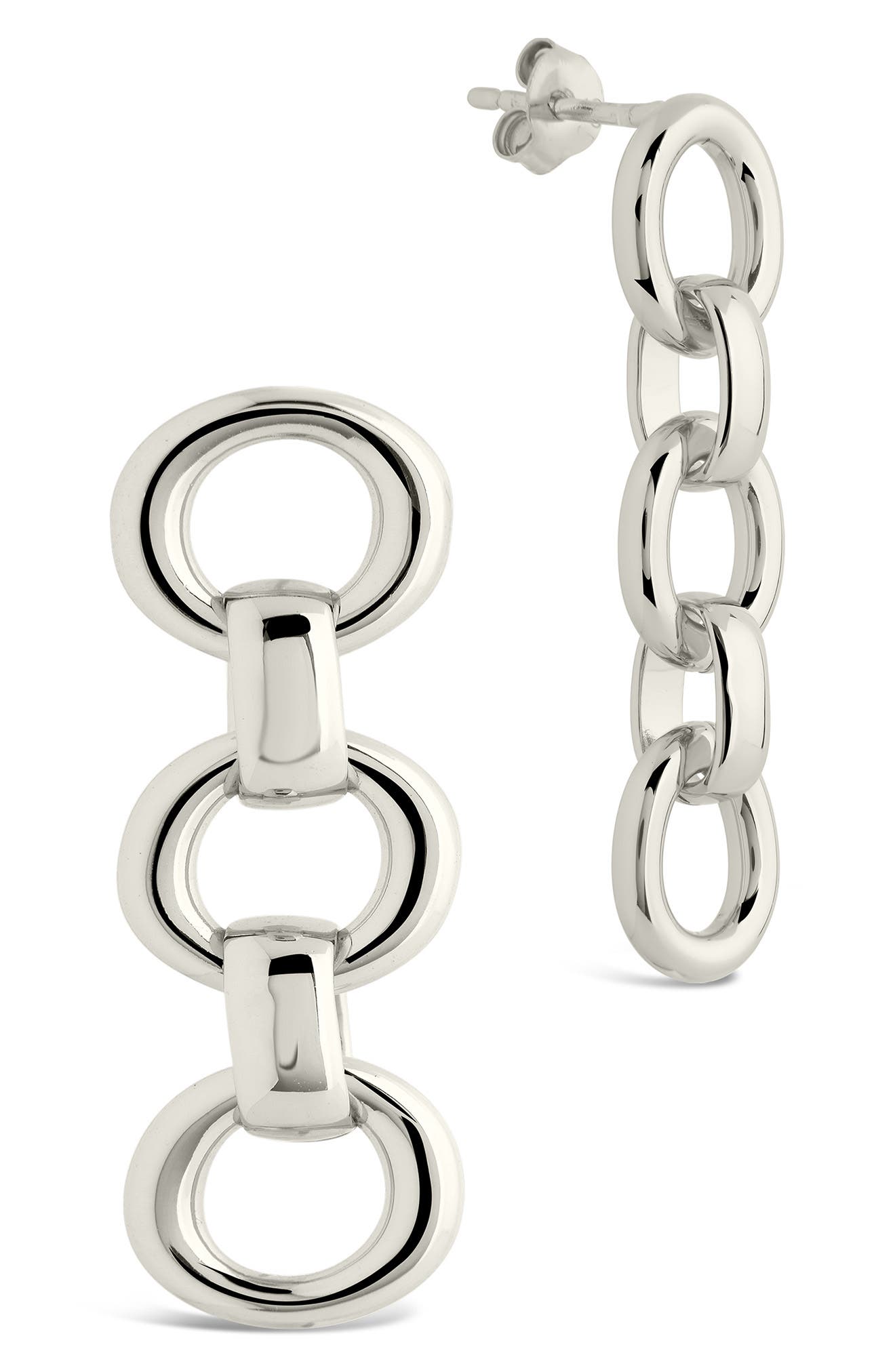 Sterling Forever Frankie Chain Linear Drop Earrings