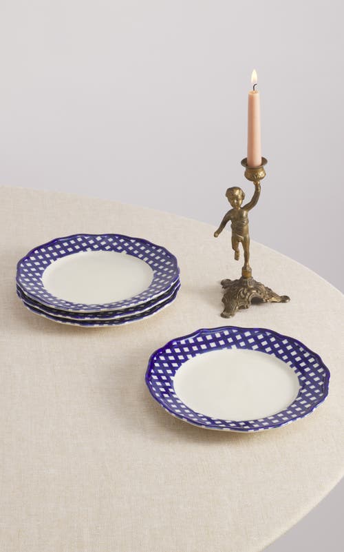 Maison Madison Home Beatrix 9'' Side Plate Set Of 4 In Blue/cream