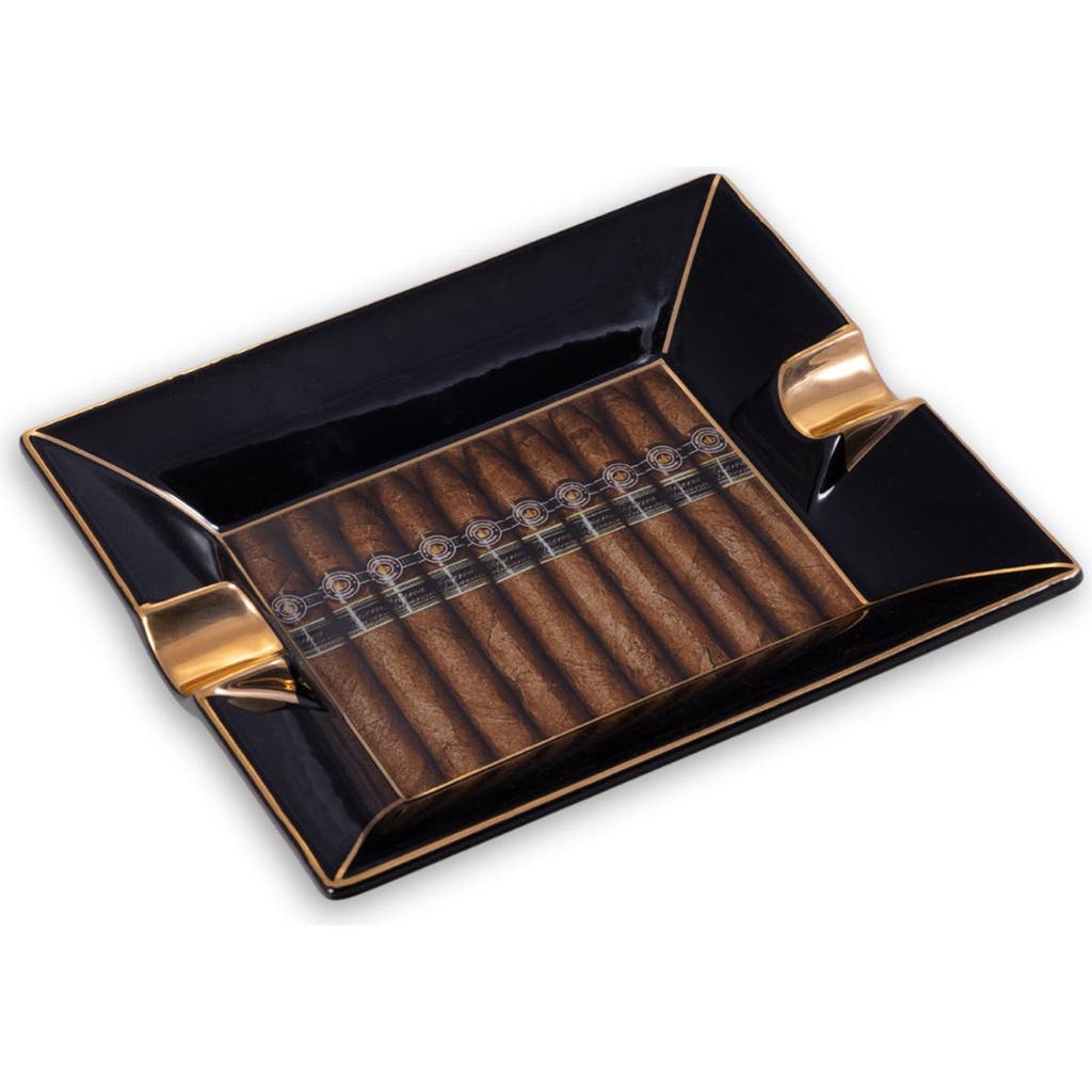 Bey-berk Cigar Design Porcelain Ashtray In Multi