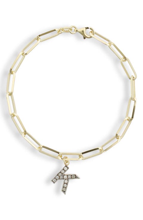 Diamond Initial Charm Bracelet