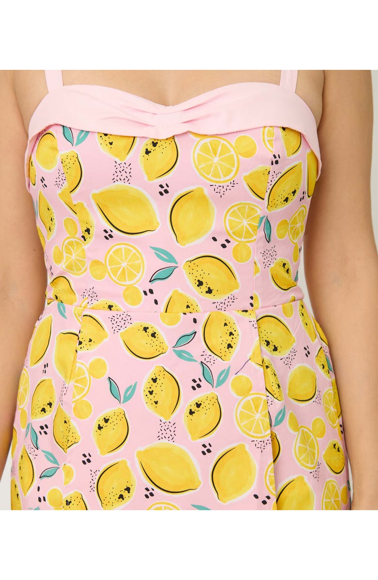Unique Vintage Skirted Dolly Romper, Alternate, color, Pink & Yellow Citrus