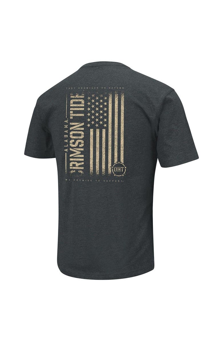 COLOSSEUM Men's Colosseum Heathered Black Alabama Crimson Tide OHT Military Appreciation Flag 2.0 T-Shirt, Alternate, color, Heather Black