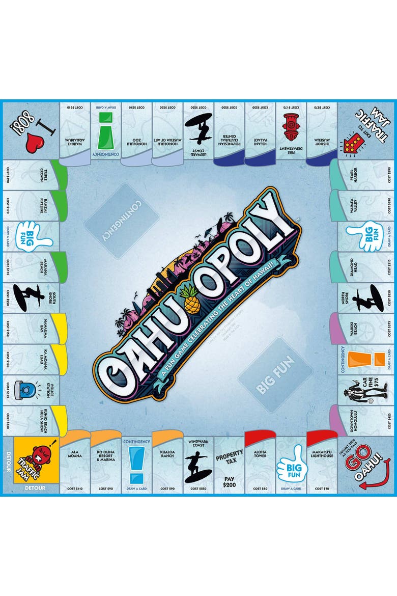 Oahu Opoly Board Game, Alternate, color, Multicolored