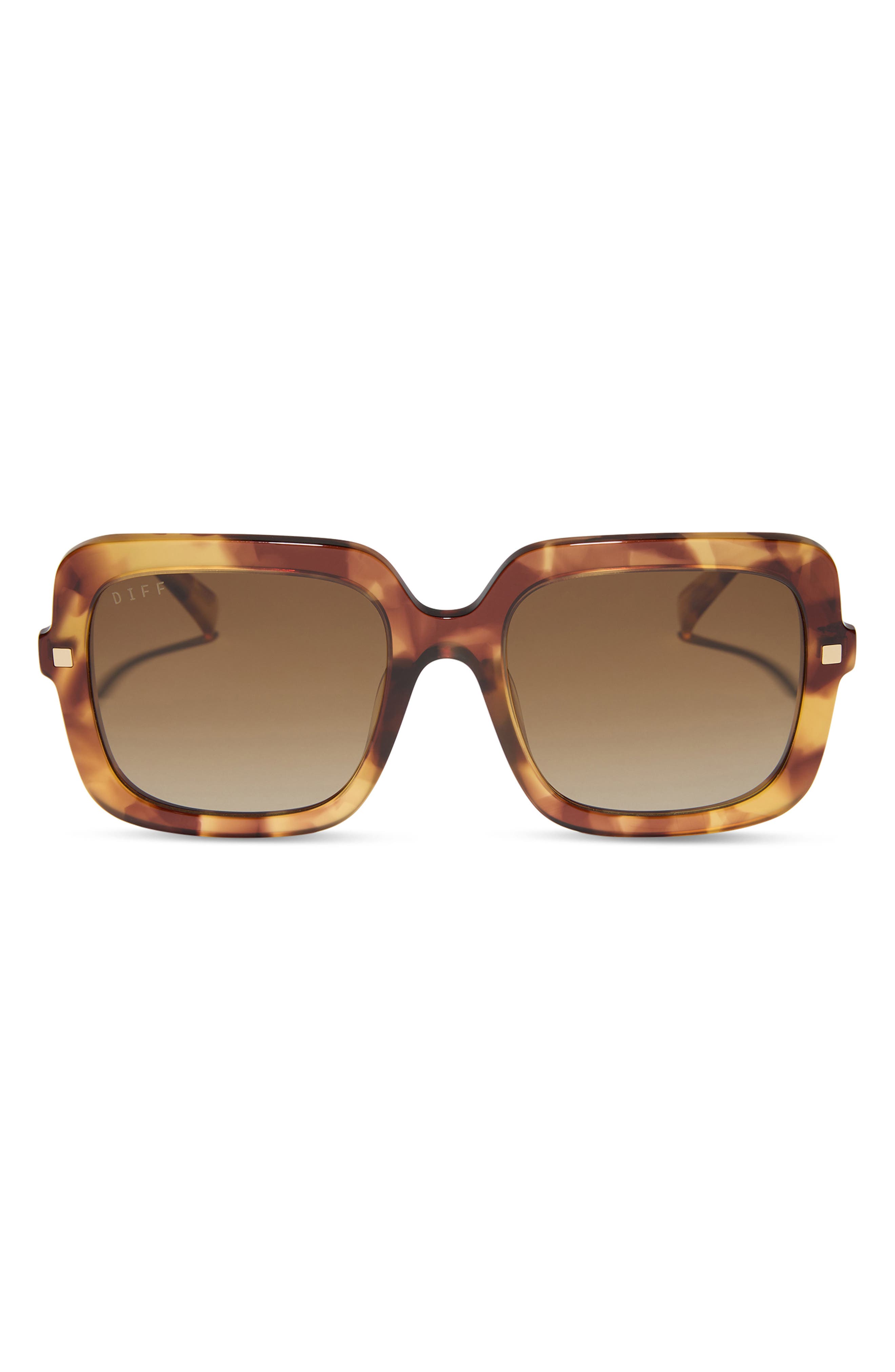 Diff Sandra 54mm Polarized Square Sunglasses In Brown