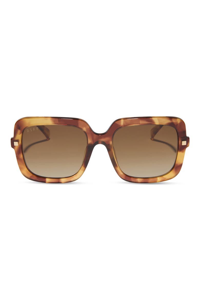 Sandra 54mm Polarized Square Sunglasses, Main, color, BROWN FLEUR / BROWN GRADIENT