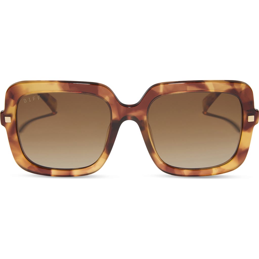 Diff Sandra 54mm Polarized Square Sunglasses In Brown