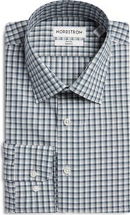 Nordstrom Ashborne Signature Trim Fit Cotton Check Dress Shirt