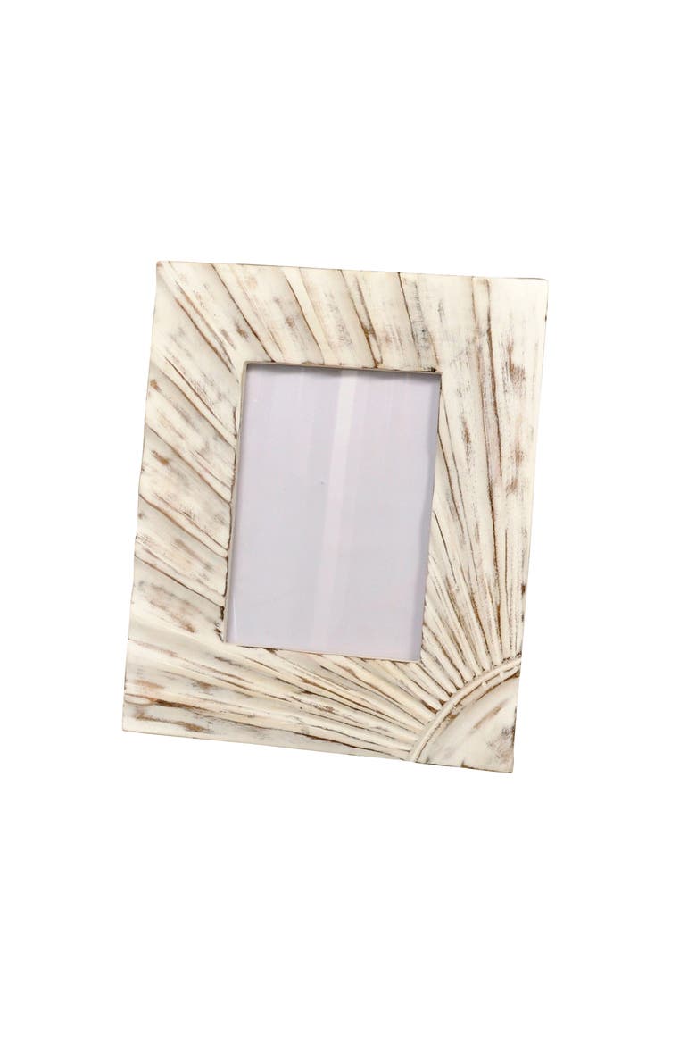 Photo Frame 5X7 Decorative Photo Frame with Textured Design, Rustic, Tabletop, Living Room, Wood, White, Ideal for Home Decor, Main, color, Brown