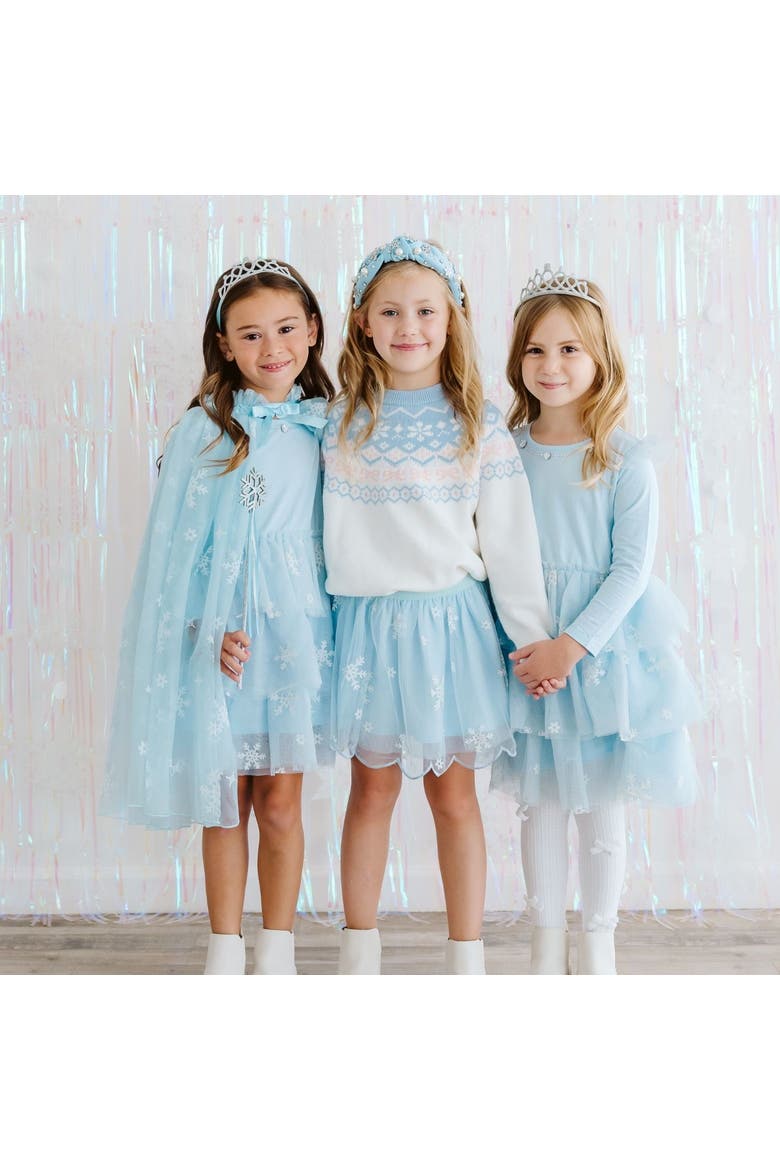 Glitter Snowflake Scalloped Tutu Skirt (toddler, Little Kid & Big Kid), Alternate, color, Blue