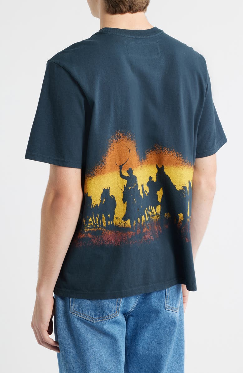 ONE OF THESE DAYS Velvet Morning Cotton Graphic T-Shirt, Alternate, color, Washed Black