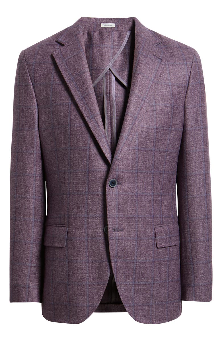 Peter Millar Hyperlight Soft Purple Shadow Check Wool Sport Coat, Alternate, color, Purple
