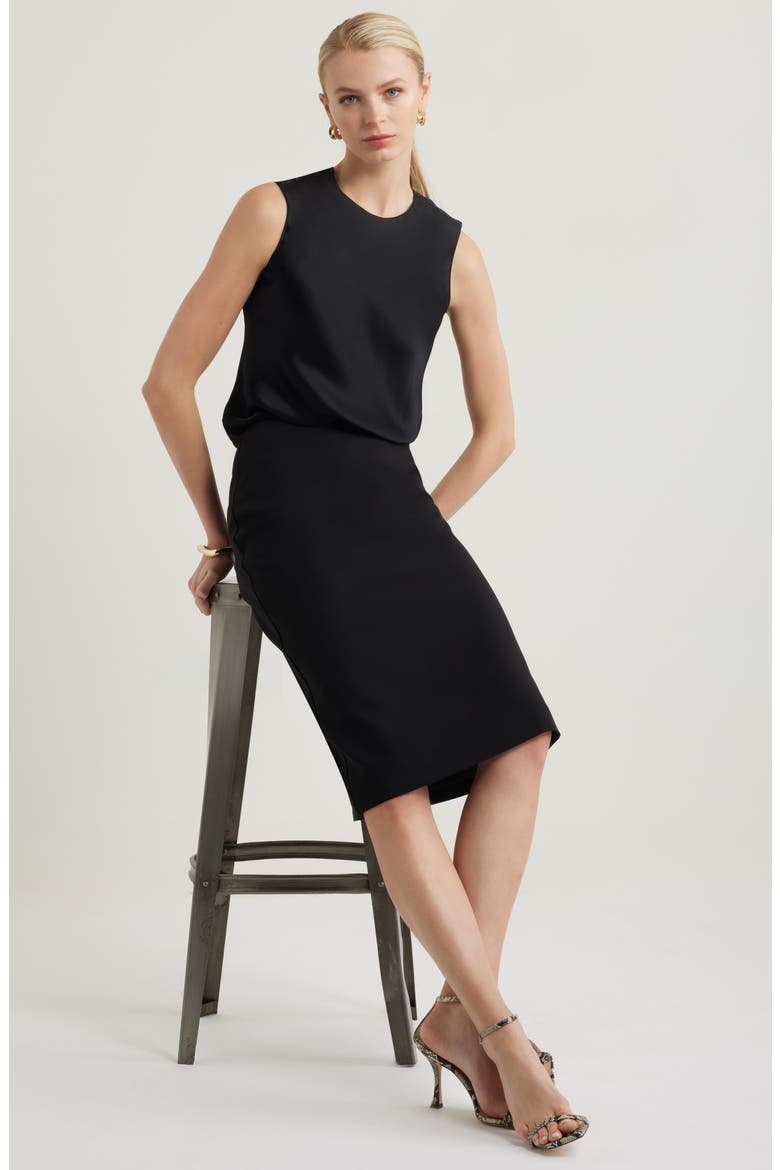 Stretch Pencil Skirt, Alternate, color, BLACK