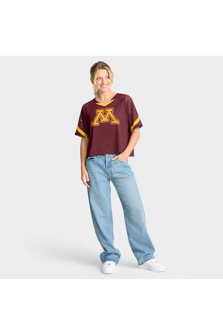 Women's Fanatics Maroon Minnesota Golden Gophers Oversized Raglan V-Neck Fashion Jersey, Alternate, color, Maroon