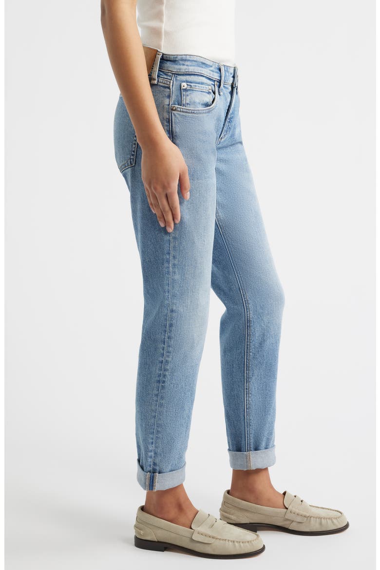 Dre Low Rise Slim Boyfriend Jeans, Alternate, color, REDWOOD