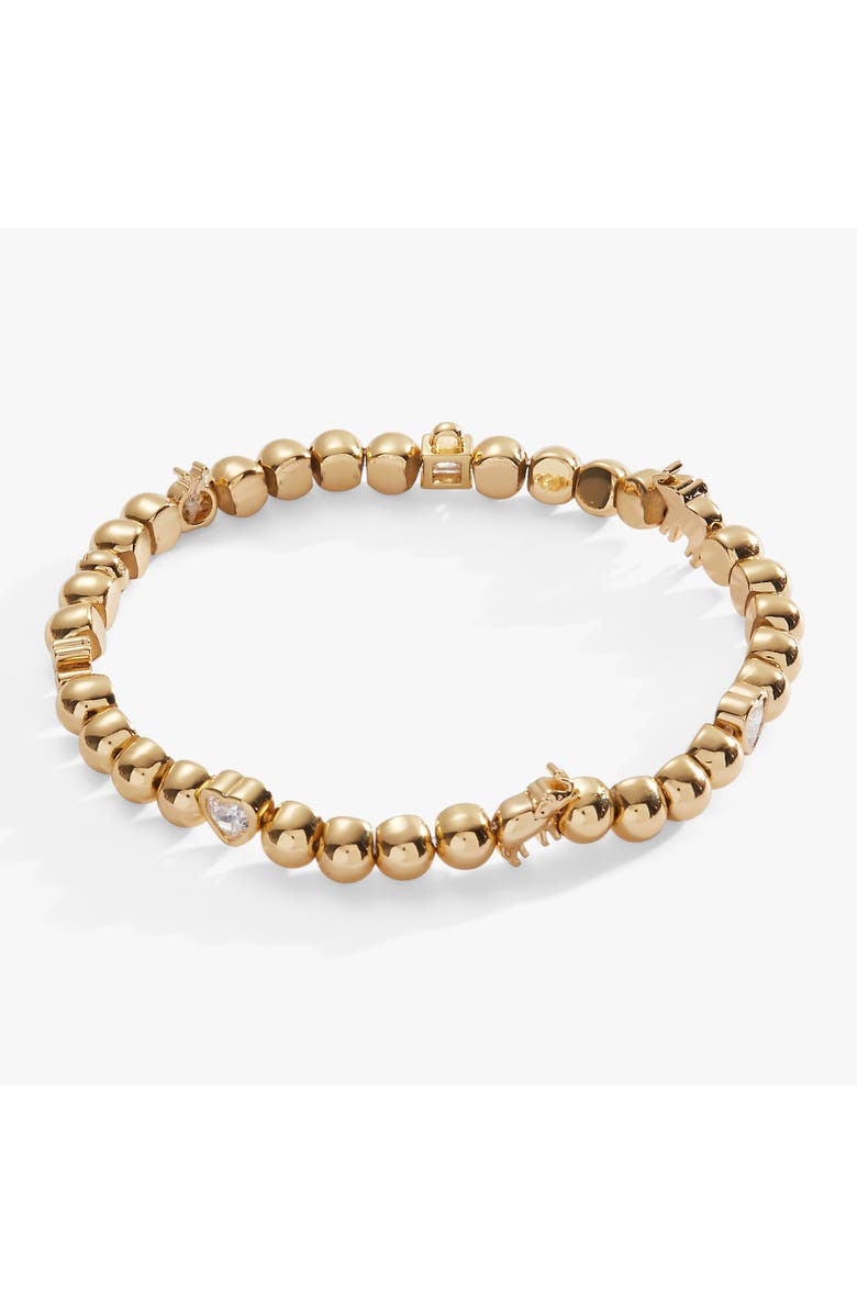 Alex and Ani Love Luck Stretch Bracelet, Main, color, Gold