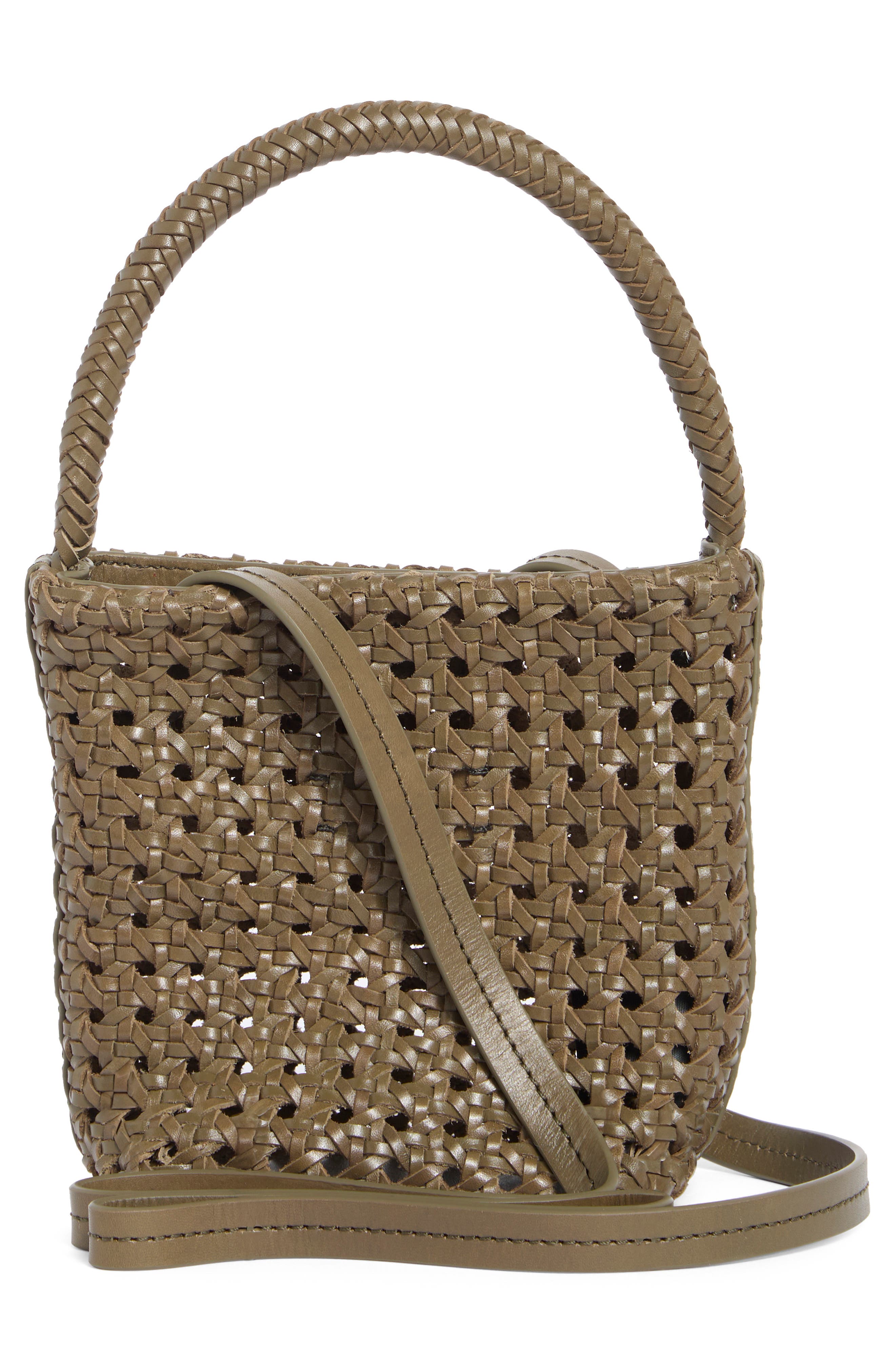 Madewell The Handwoven Cane Mini Bag, Alternate, color, Pressed Sage