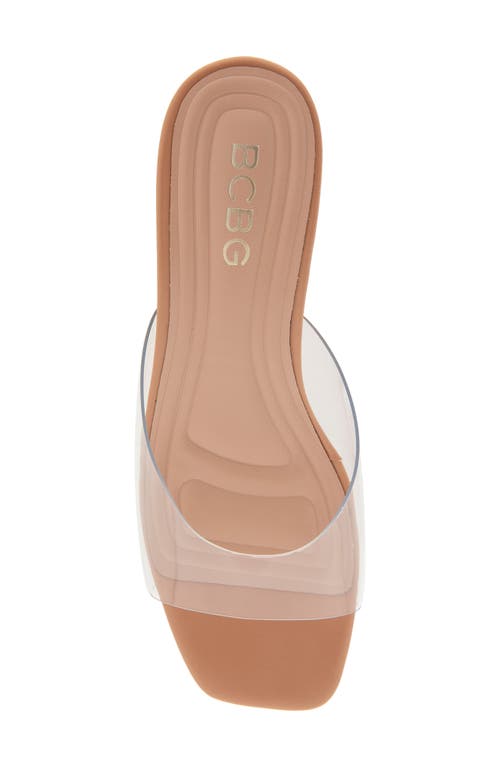 Bcbg Inika 2 Slide Sandal In Clear/tan