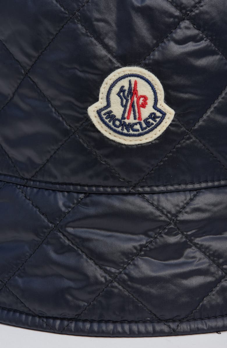 Moncler Diamond Quilted Nylon Bucket Hat, Alternate, color, Dark Navy Blue
