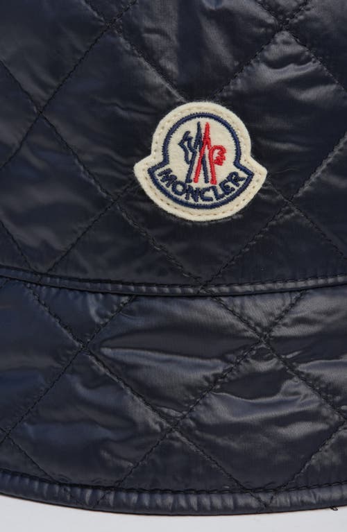 Moncler Padded Bucket Hat With Diamond Quilting In Blue