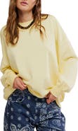 Free People Palm Springs Mock Neck Cotton Fleece Sweatshirt