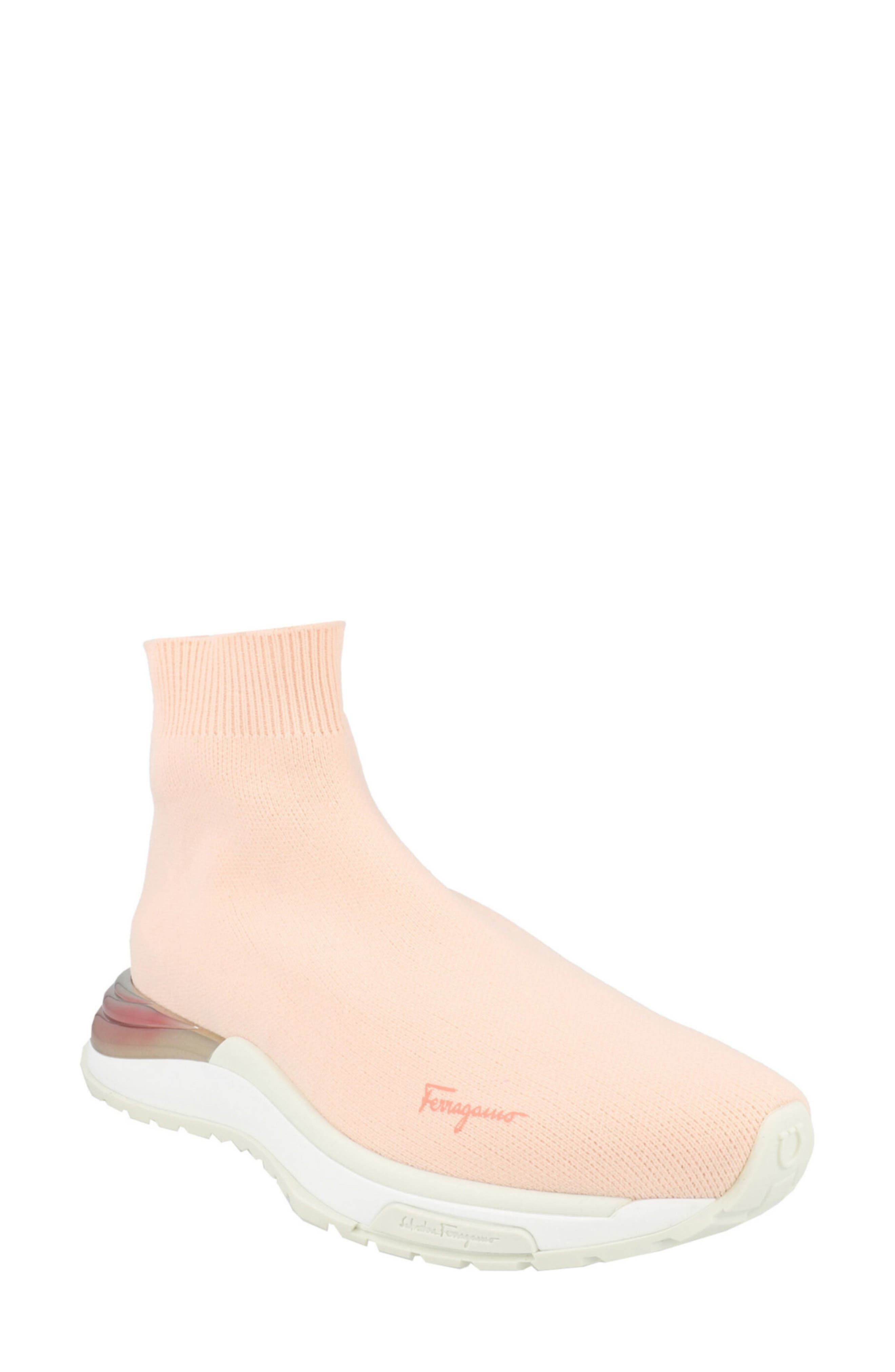 FERRAGAMO Ninette Knit Sock High Top Sneaker, Main, color, Pink