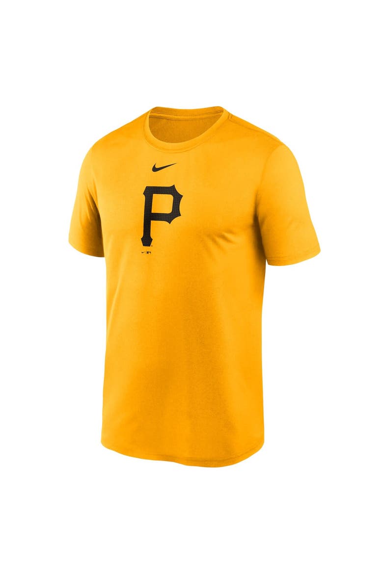 Men's Nike  Gold Pittsburgh Pirates Legend Fuse Large Logo Performance T-Shirt, Alternate, color, Yellow