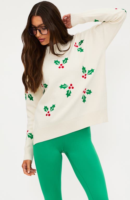 Beach Riot Callie Frosted Holly Sweater In Green