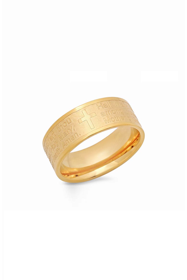 18K Gold Plate Hail Mary Prayer Ring, Main, color, GOLD