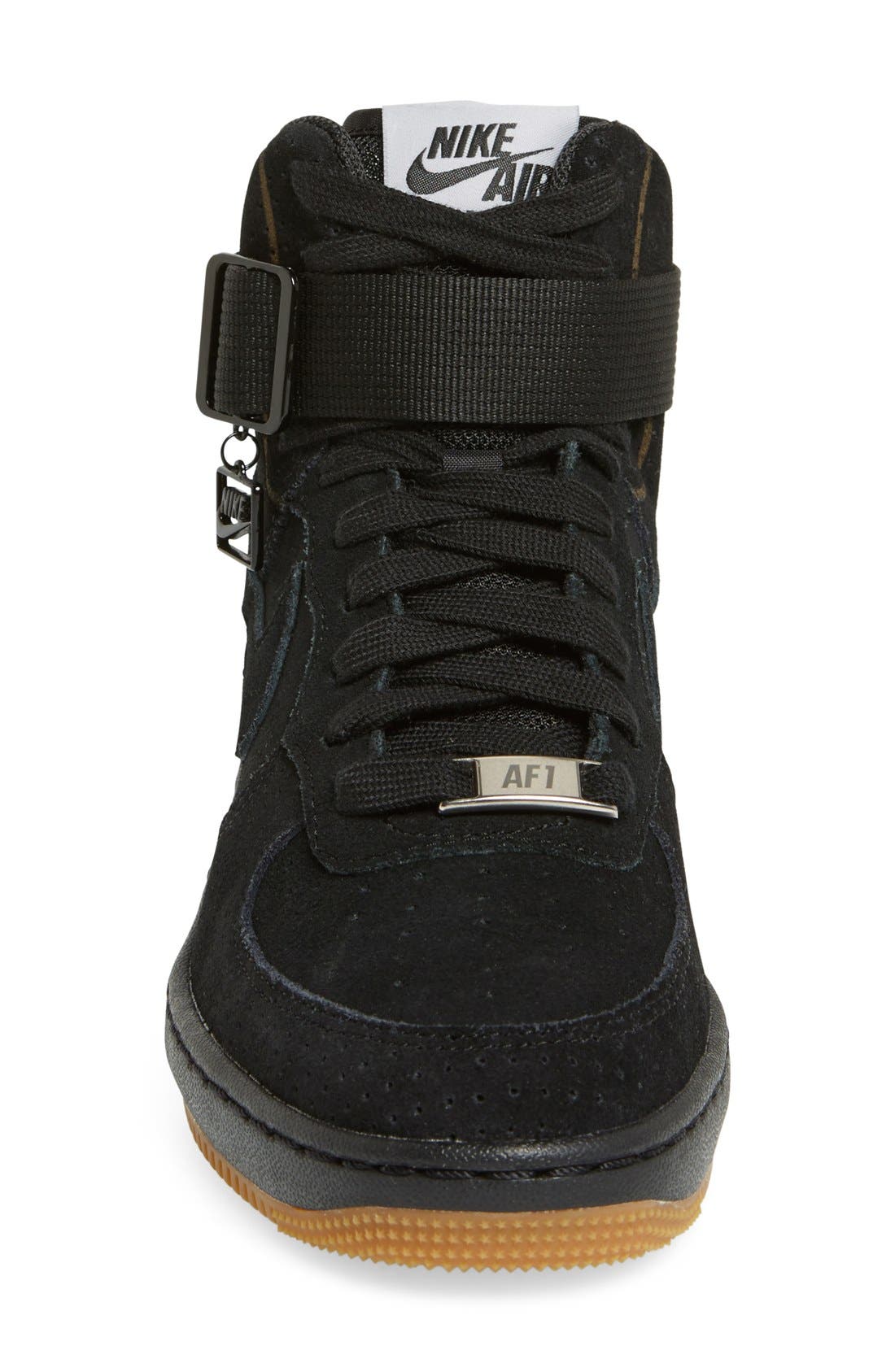 'Lunar Force Sky Hi' Wedge Sneaker, Alternate, color, BLACK/ BLACK/ GREY