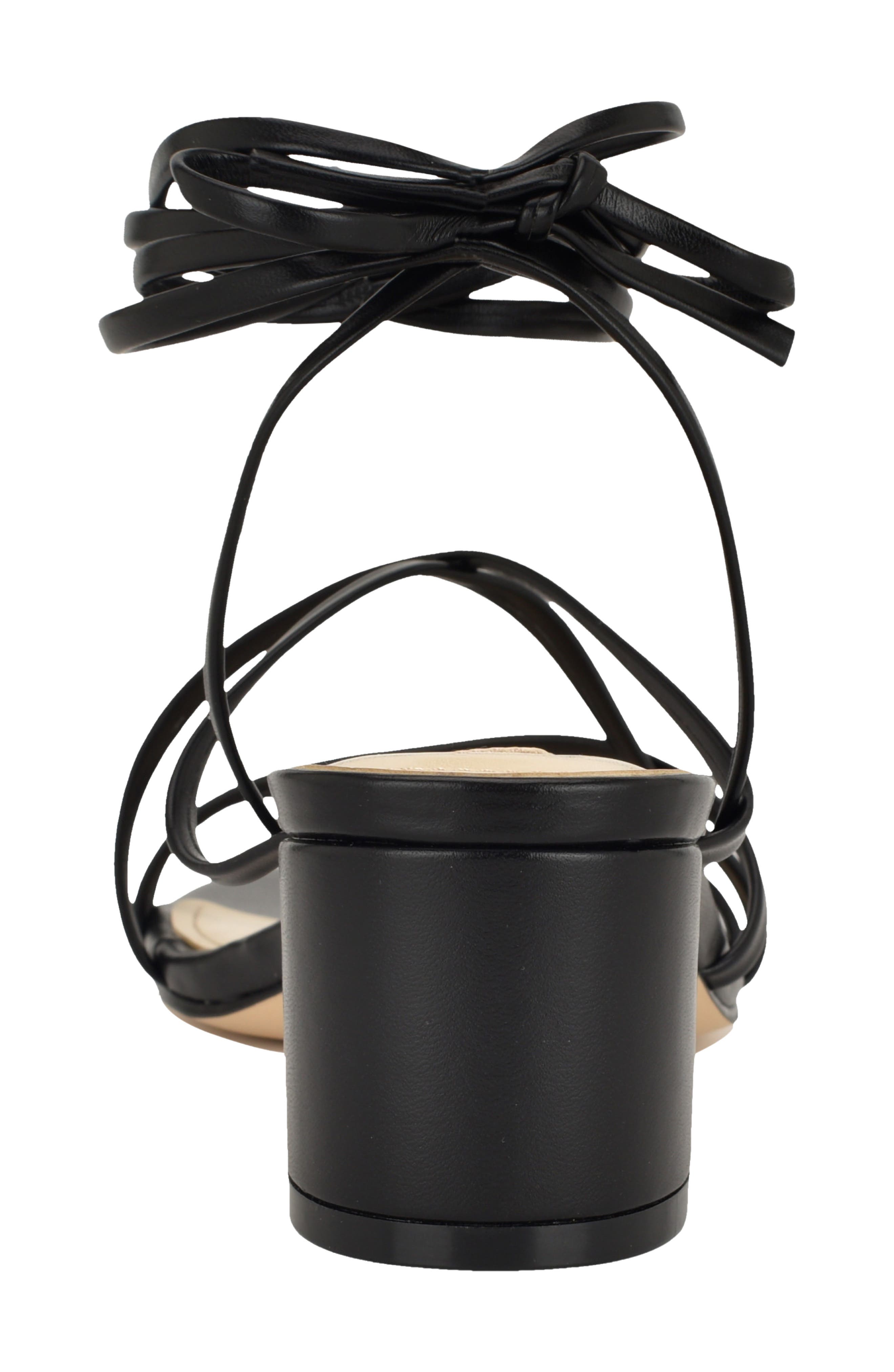 Nine West Aloud Ankle Wrap Sandal, Alternate, color, Black