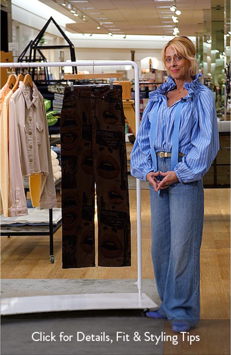 Printed Straight Leg Jeans, sales video thumbnail